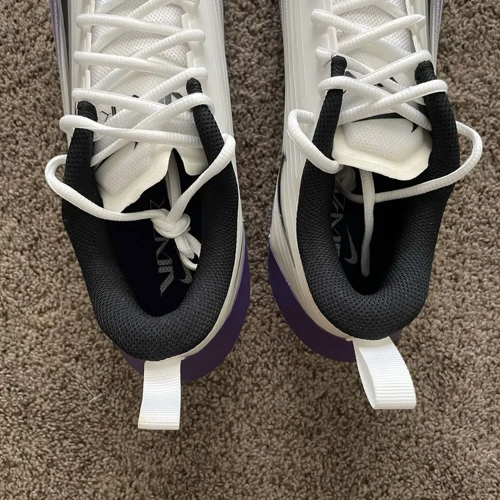 Nike Vapor Speed 3 White Court Purple Football Cleats Mens Size 13 HM8849-101
